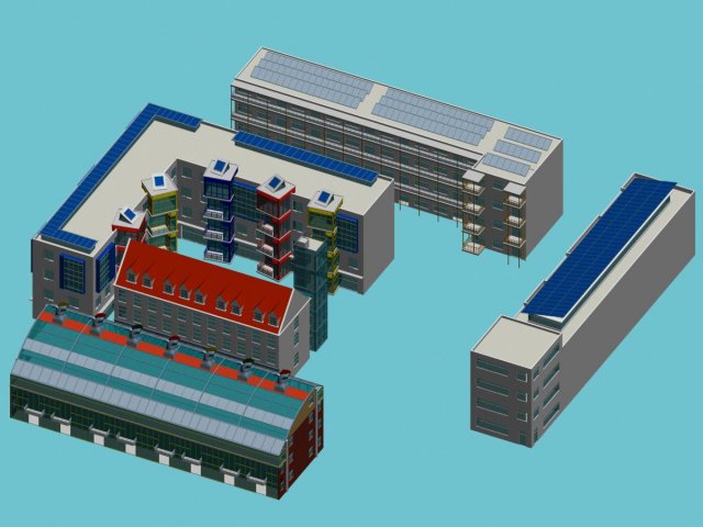 Urban planning – commercial buildings 201 3D Model