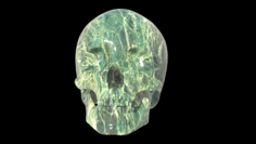 Green skull from granite 3D Model