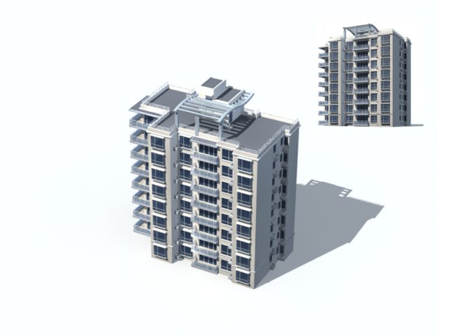 City construction – large real estate residences 80 3D Model