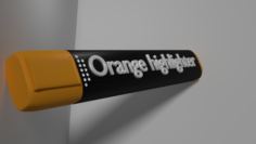 Orange Highligter Free 3D Model