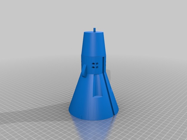 Gemini Capsule and Service module 3D Print Model