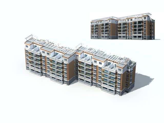 City construction – large real estate residences 54 3D Model