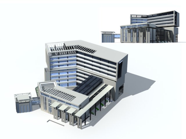 City – high-rise office 12 3D Model