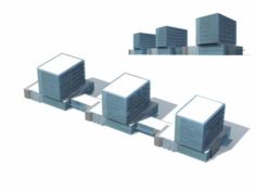 City – multi-storey commercial office building 108 3D Model