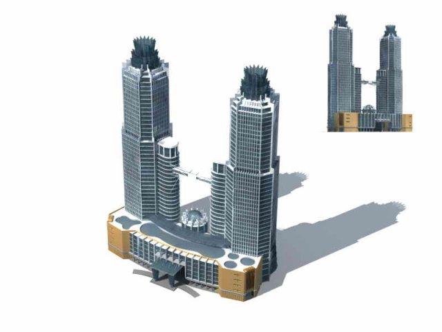City – multi-storey commercial office building 212 3D Model