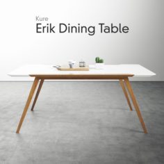 Kure Erik Dining Table Ash Wood 3D Model