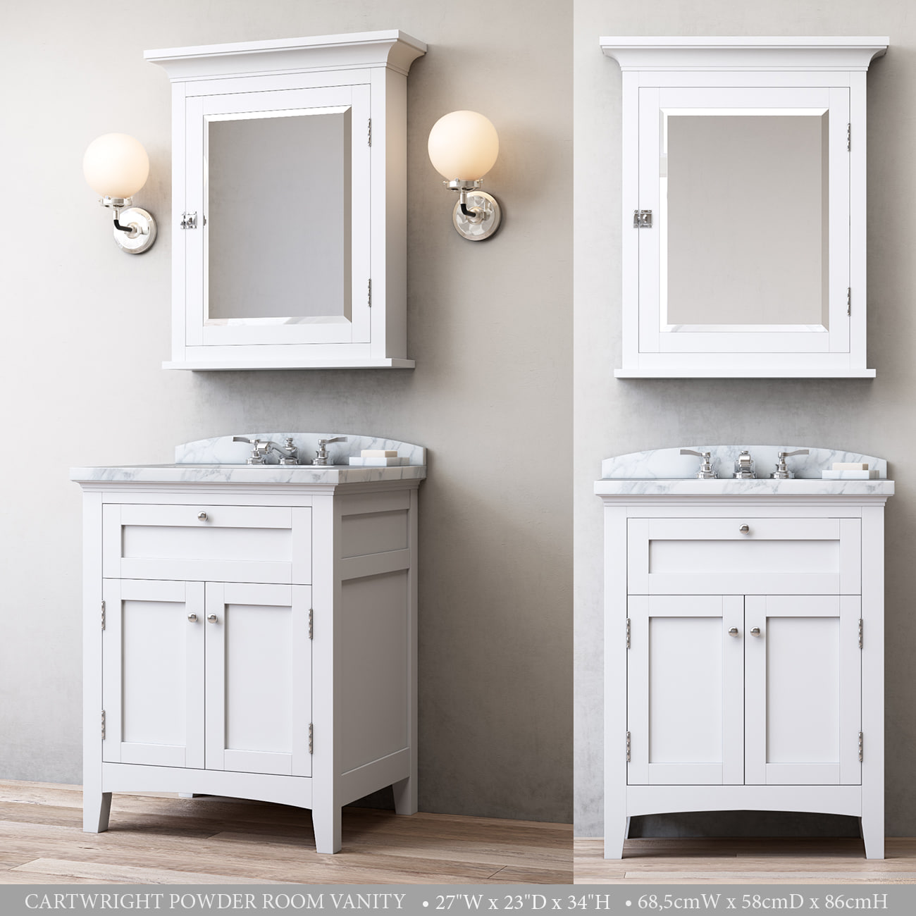 CARTWRIGHT POWDER ROOM VANITY 3D Model