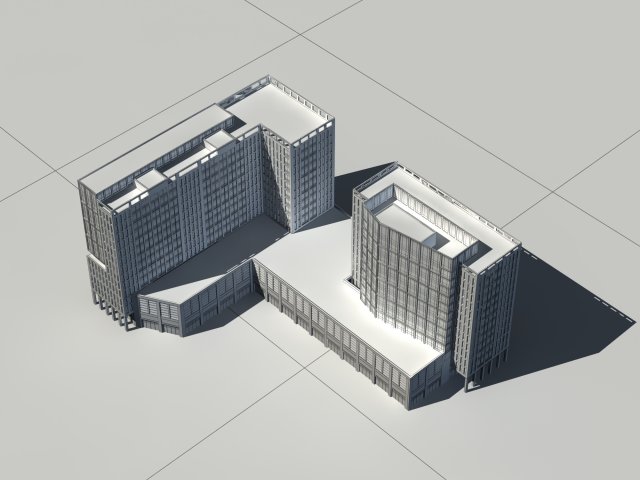 City – multi-storey commercial office building 196 3D Model