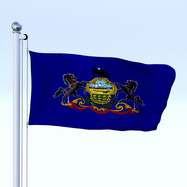 Animated Pennsylvania Flag 3D Model