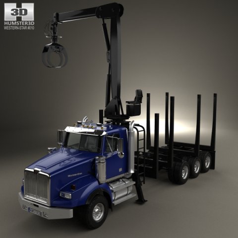 Western Star 4900 Logging Truck 2008 3D Model