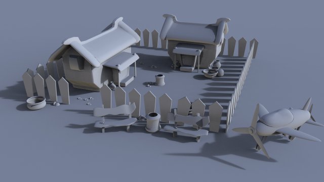Village environment Free 3D Model