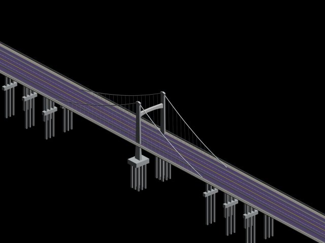 City building – big bridge 8 3D Model