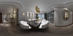 Panoramic 360 American Style Restaurant Kitchen Space 04 3D Model