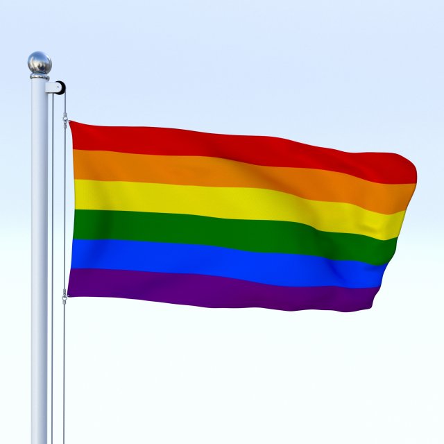 Animated Rainbow Flag 3D Model