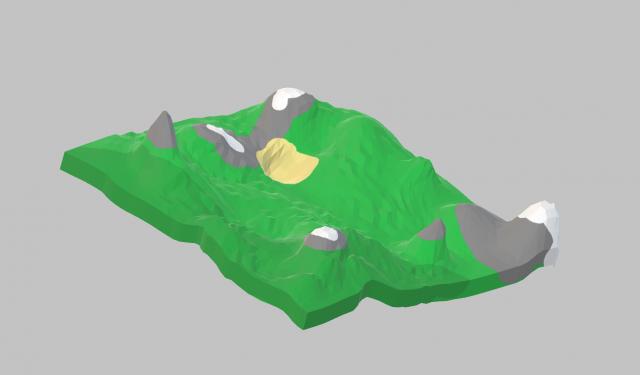 Low poly terrain 3D Model