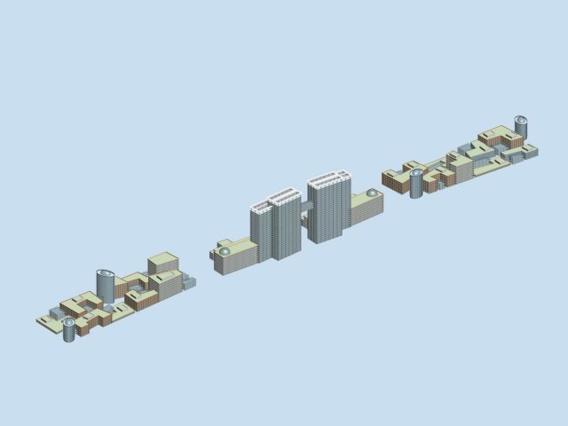 Urban planning – commercial buildings 136 3D Model