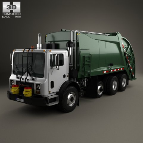 Mack TerraPro Garbage Truck 2007 3D Model