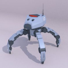 Low Poly Police Crawler Mech						 Free 3D Model