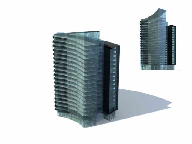 City – multi-storey commercial office building 123 3D Model