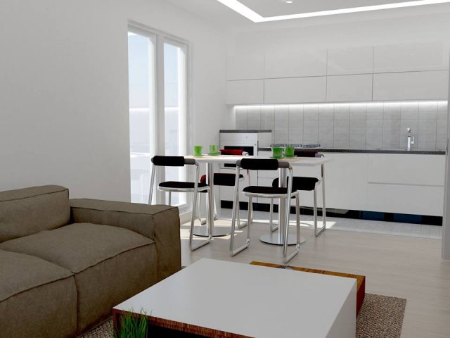 Kitchen and livingroom 3D Model