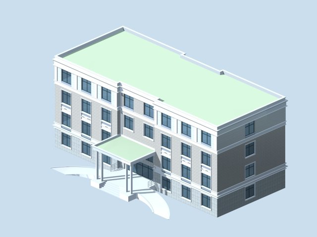 Urban architecture – school office villas 84 3D Model