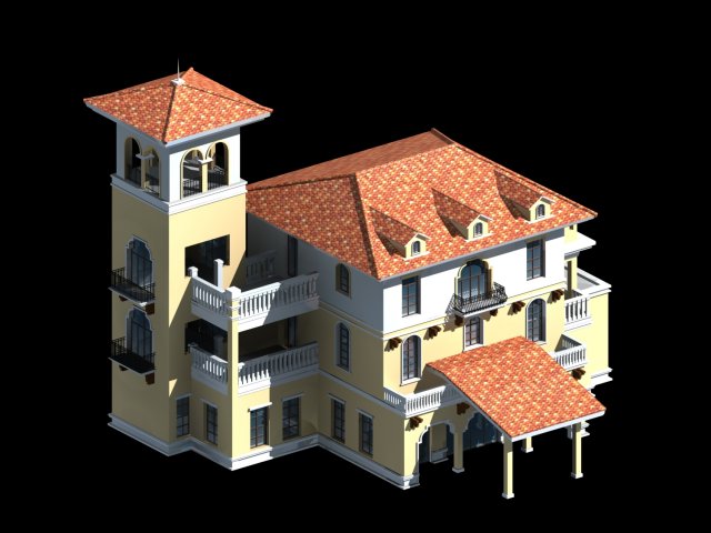Urban architecture – school office villas 38 3D Model