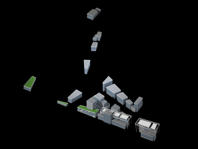 Urban planning – commercial buildings 152 3D Model