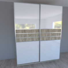 Wardrobe with two sliding doors 3D Model