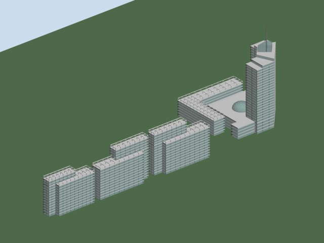 Urban planning – commercial buildings 164 3D Model