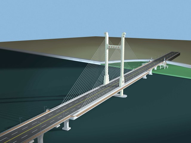 City building – big bridge 29 3D Model