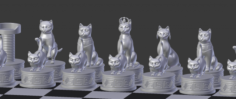 Chess Cats 3D print model 3D Model