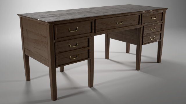 Antique Writing Desk 3D Model