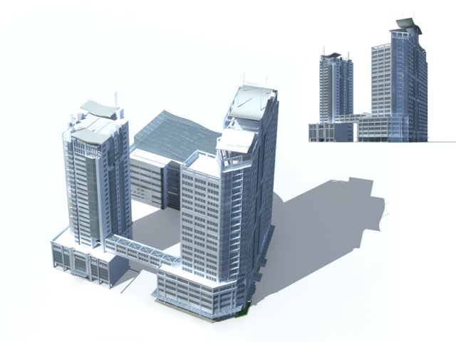 City – high-rise office 3 3D Model