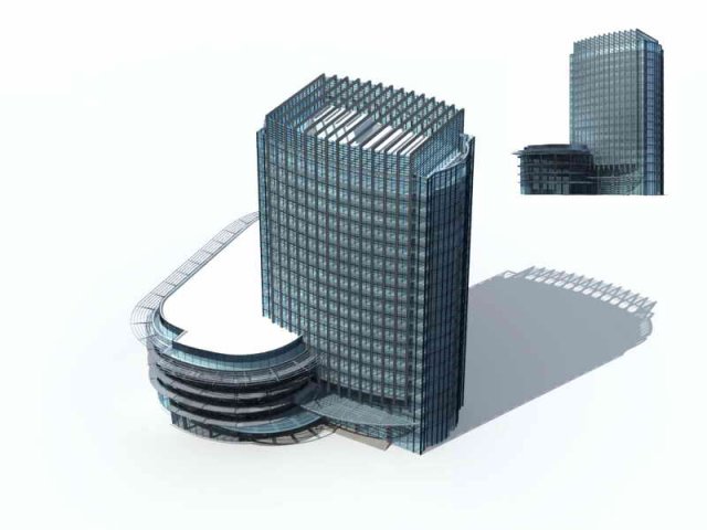 City – multi-storey commercial office building 216 3D Model