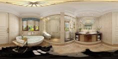 Panorama European style bathroom toilet space 02 3D Model