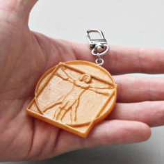 Vitruvian Man Keychain Accessory 3D Print Model