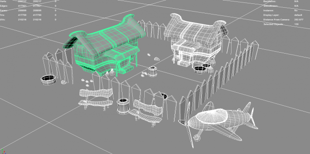 Village environment 3D Model