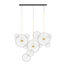 Golden Ceiling Lamp with Glass Shades 3D Model