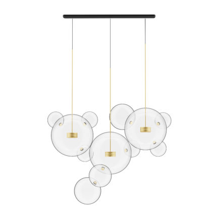 Golden Ceiling Lamp with Glass Shades 3D Model