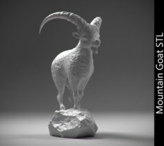 Mountain Goat On The Stone Stl 3D Model