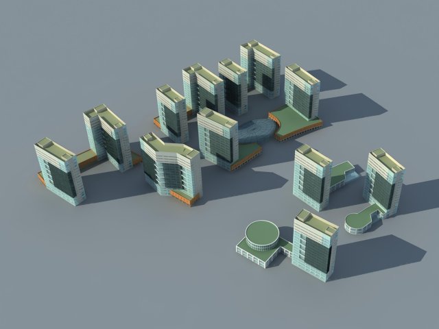 Urban planning – commercial buildings 147 3D Model