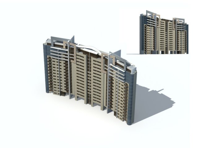 City construction – large real estate residences 18 3D Model