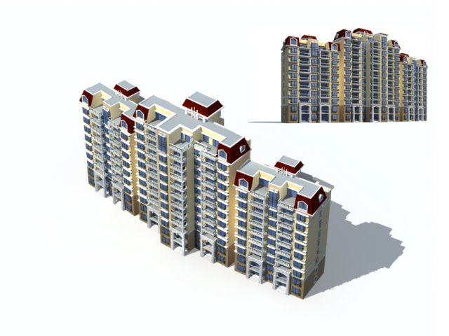 City construction – large real estate residences 48 3D Model