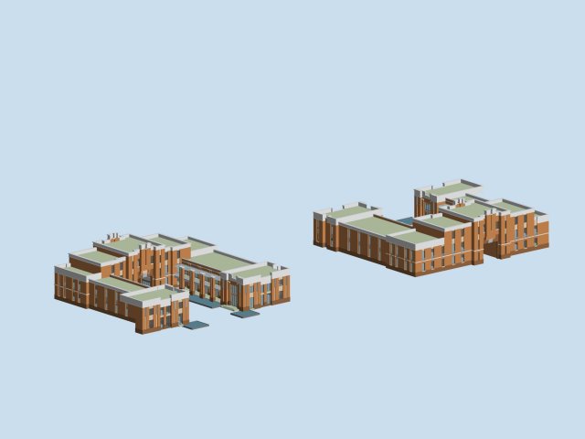 Urban architecture – school office villas 131 3D Model