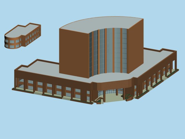 Urban architecture – school office villas 37 3D Model