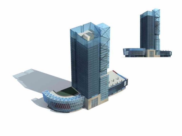 City – multi-storey commercial office building 184 3D Model