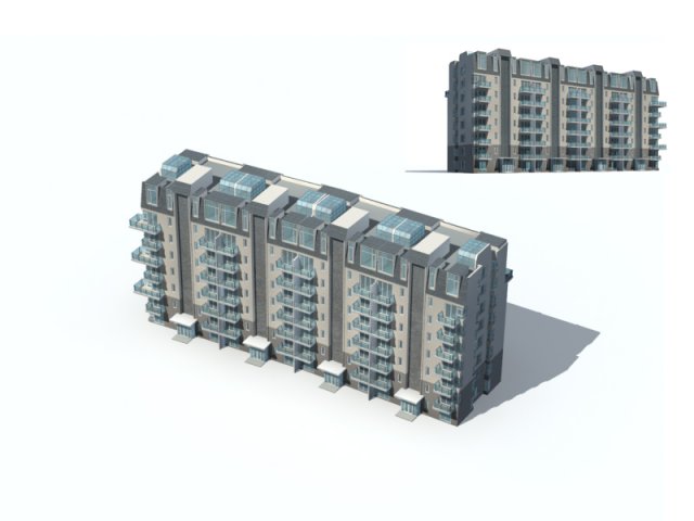 City construction – large real estate residences 9 3D Model