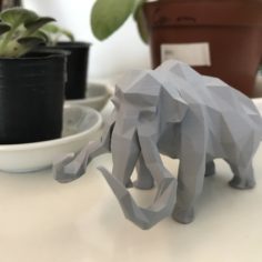 Low-poly mammoth 3D Print Model