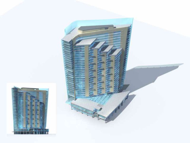 City – multi-storey commercial office building 136 3D Model