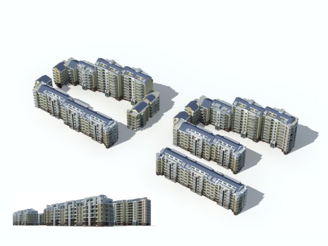 City construction – large real estate residences 86 3D Model